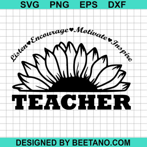 Sunflower Teacher Svg