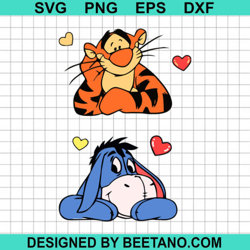 Eeyore And Tigger Valentine SVG