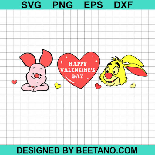 Happy valentine's day Piglet SVG