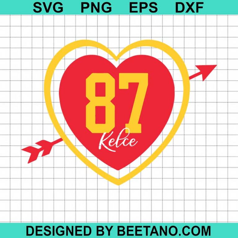 Kelce 87 SVG, Travis Kelce SVG, Kelce Heart Kansas City Chiefs SVG