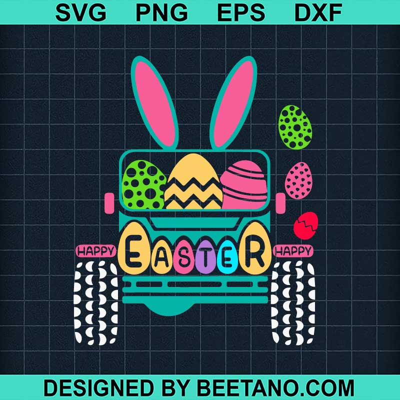 Jeep With Easter Egg SVG, Easter Bunny SVG, Jeep Car SVG, Bunny Jeeps SVG