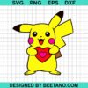 Pikachu Holding Heart Svg