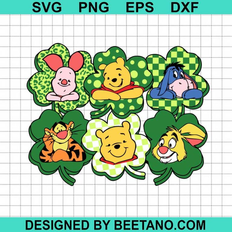 Winnie The Pooh St Patricks Day SVG, Disney Patricks Day SVG, Shamrock SVG