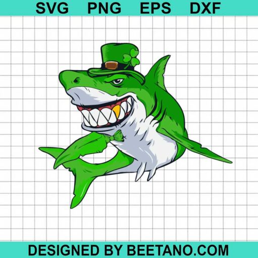 Happy ST Patrick's Day Shark SVG