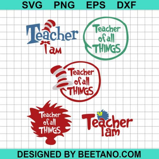 Teacher I Am Dr seuss SVG bundle, Dr Seuss Teacher SVG, Cat in the Hat ...