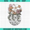 Disco Ball With Flower SVG, Disco Ball Flower Planter SVG, Disco Ball SVG