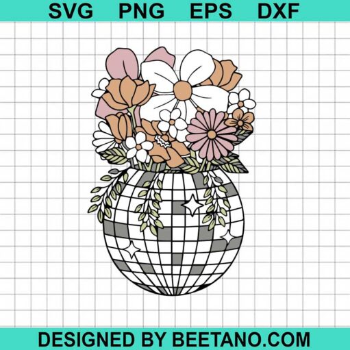 Disco Ball With Flower Svg