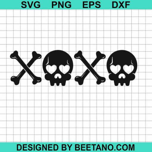 Xoxo Valentine Skull SVG