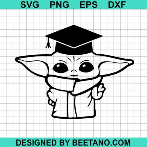 Baby Yoda Graduation Cap Svg
