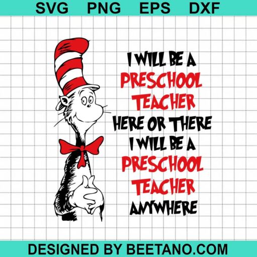Dr Seuss Preschool Teacher Svg