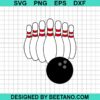 Bowling Ball And Pins Svg
