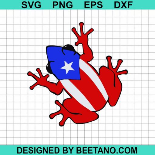 Puerto Rico Frog Rana Flag SVG