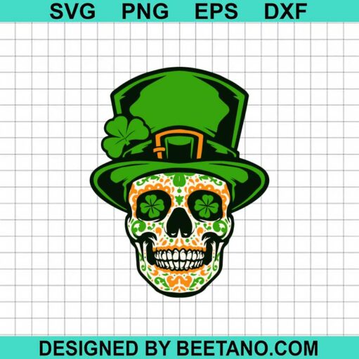 St Patricks Day Sugar Skull Svg