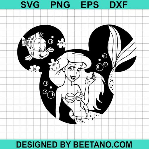 Little Mermaid Mickey Head Svg