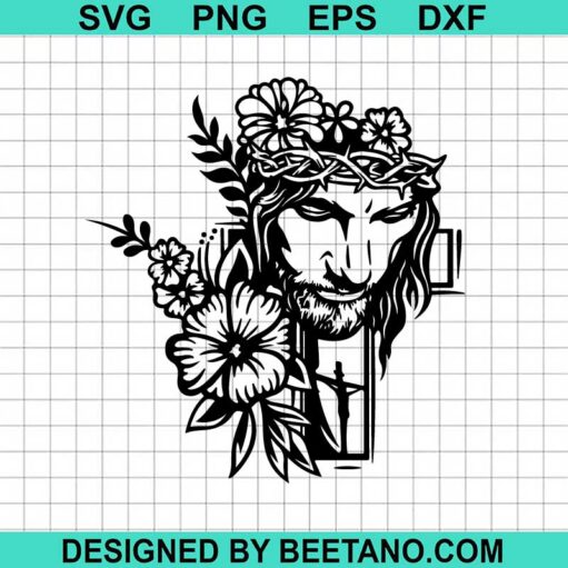 Jesus Floral Cross Svg