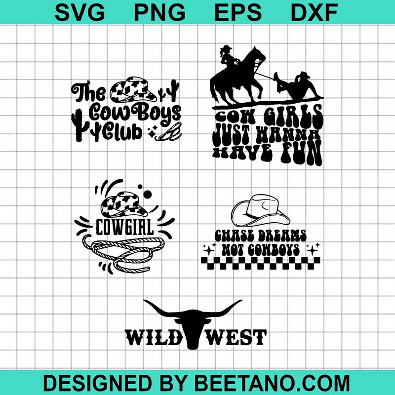 Cowboy Cowgirl SVG, The Cowboy Club SVG, Cowgirls Just Wanna Have Fun ...