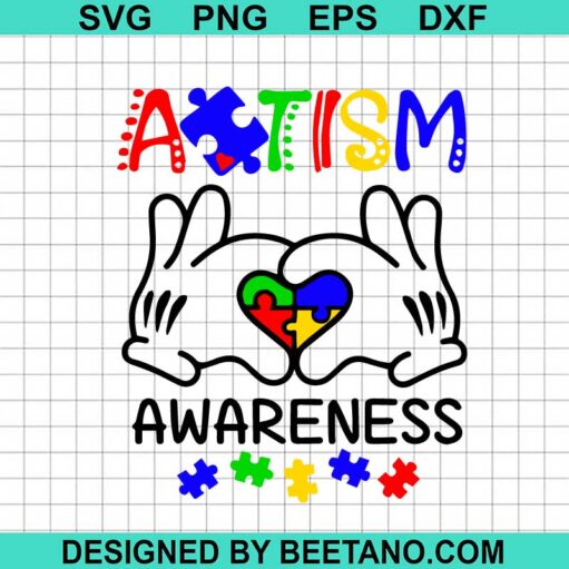 Autism Awareness Mickey Hands SVG