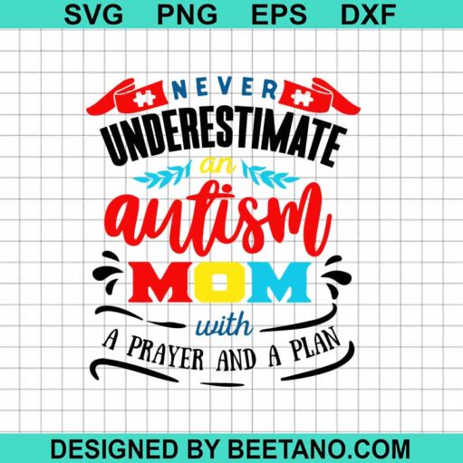 Never Underestimate Autism Mom Svg