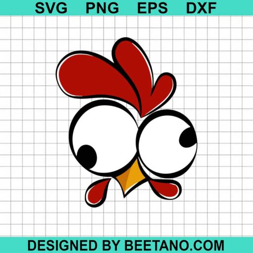 Rooster Hei Hei Face SVG
