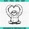 Sloth Making Heart Arm Svg
