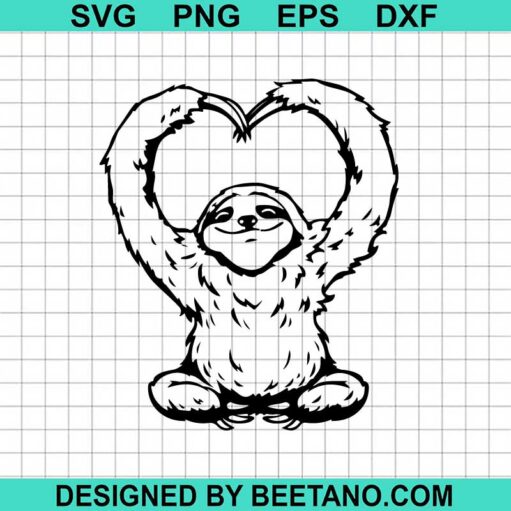 Sloth Making Heart Arm Svg