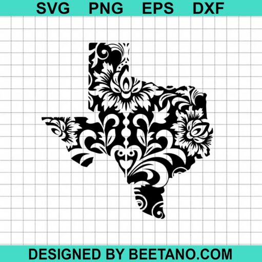 Floral Texas Map SVG