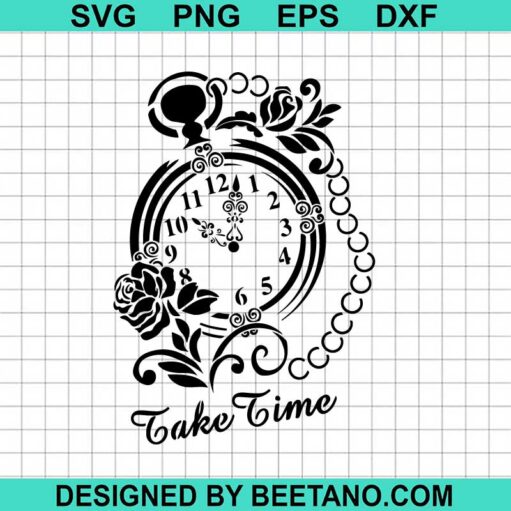 Vintage Floral Clock SVG