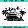 Volkswagen Beach And Palm Trees Svg