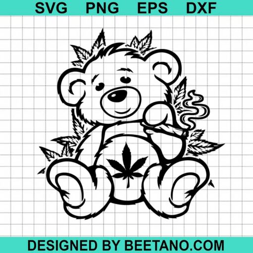 Teddy Bear Smoking Joint Svg