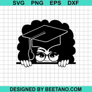 Peekaboo Afro Girl Graduate Svg