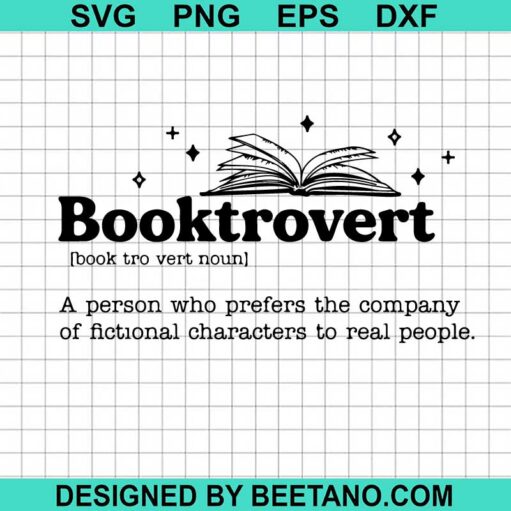 Booktrovert Book Lover Svg