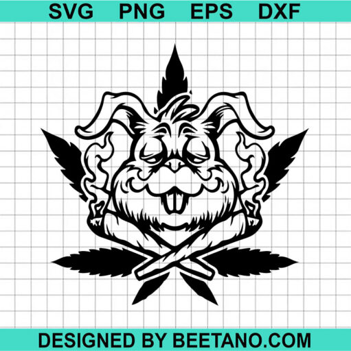 Bunny Smoking Weed SVG, Rabbit Smoking Cannabis SVG, Weed SVG, Funny