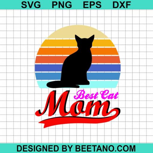Retro Best Cat Mom Svg