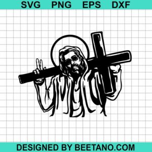 Funny Jesus With Cross Svg