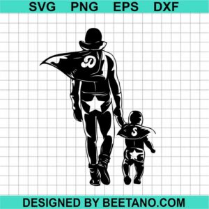 Superhero Dad And Son Svg