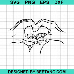 Parents And Kids Hands In Heart Svg