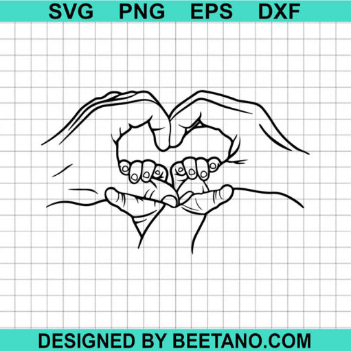 Parents And Kids Hands In Heart Svg