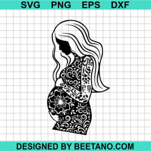 Floral Pregnant Mom Svg