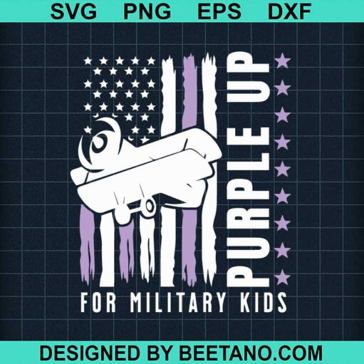 Purple Up For Military Kids Svg