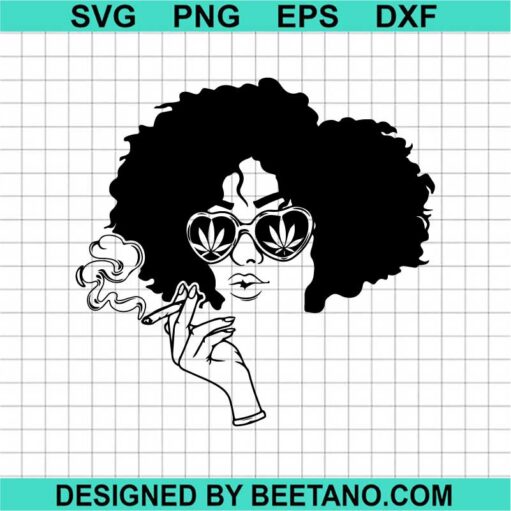 Afro Skull Smoking Joint Svg