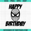 Spiderman Happy Birthday Svg