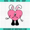 Easter Bad Bunny Sad Heart Svg