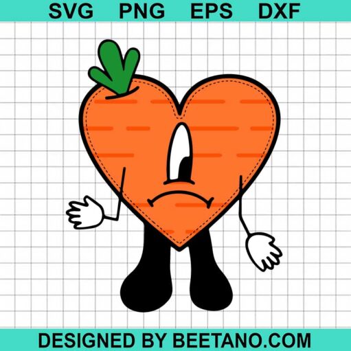 Bad Bunny Sad Heart Carrot Svg