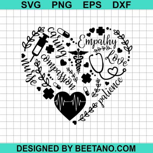 Nurse Life Adjectives And Icons Heart Svg