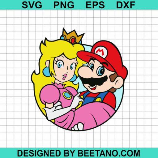 Super Mario And Princess Peach Svg