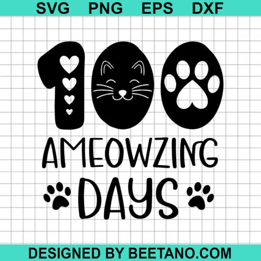 100 Ameowzing Days Svg