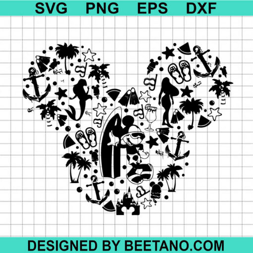 Mickey Mouse Summer Beach Svg