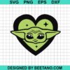Star Wars Baby Yoda Heart Svg
