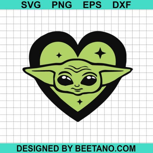 Star Wars Baby Yoda Heart Svg