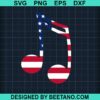 Us Flag Music Note Svg